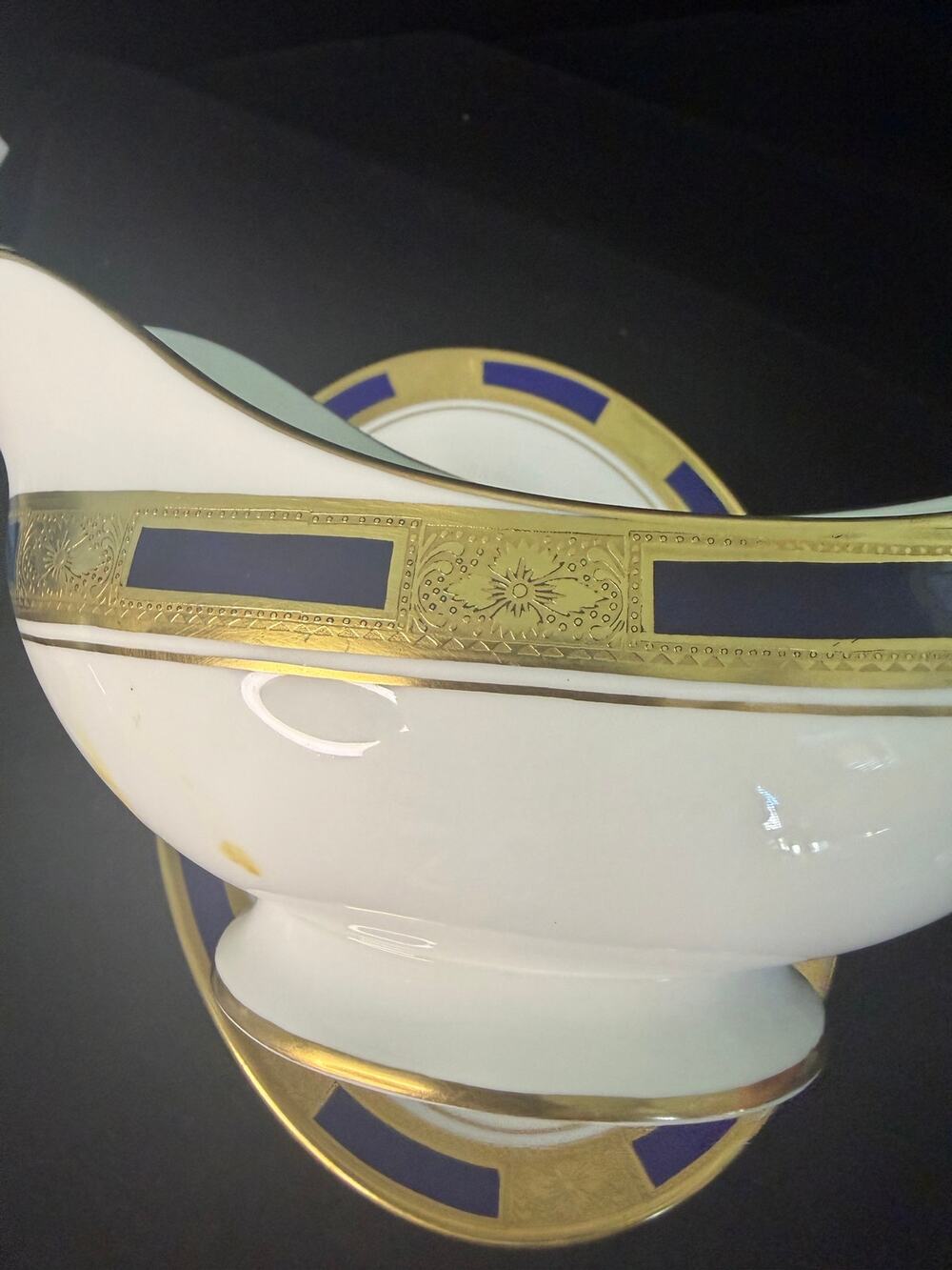 Aynsley Empress gravy boat and plate bone china England